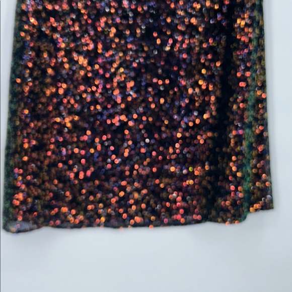 Loft Sequin Midi Skirt in Multicolor Red Black Blue Gold Size 8 - Picture 6 of 11